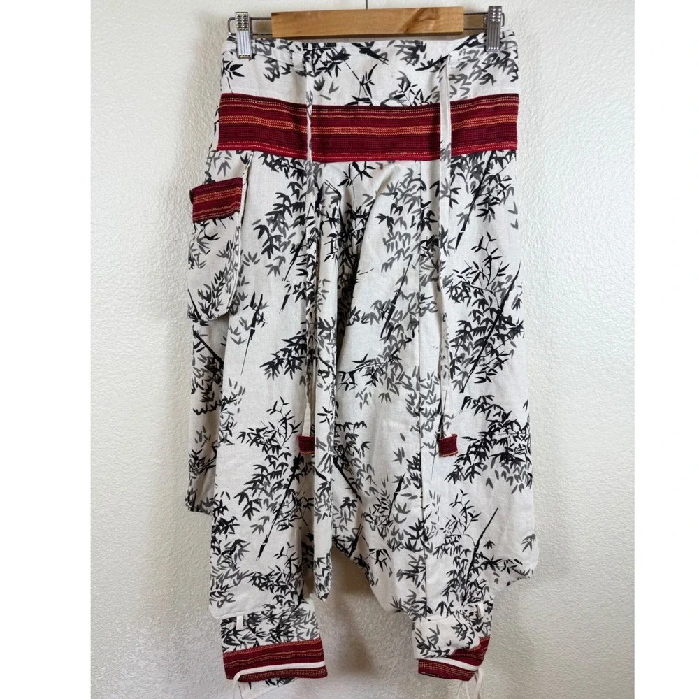 Harem Pants Bamboo Kimono Baggy Cotton Boho Hippie Drop Crotch‎ Samurai Yukata